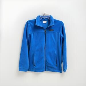 Columbia Fleece Jacket Boys Size Large Full Zip Lightweight Blue 14 16
